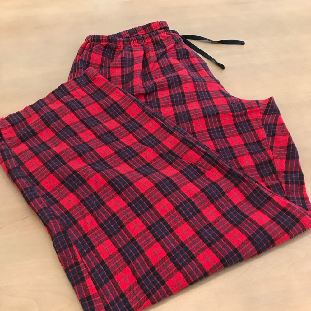 Sleep Sense Bottom Pajamas, Red Navy Plaid, L